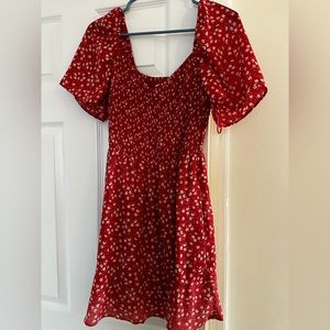 Abercrombie dress red floral size small